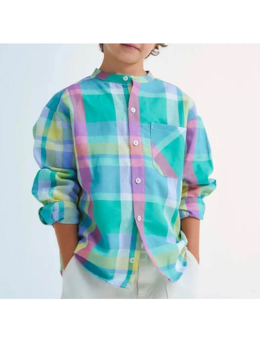 The New Society Multicolor Plaid Shirt Sleeve